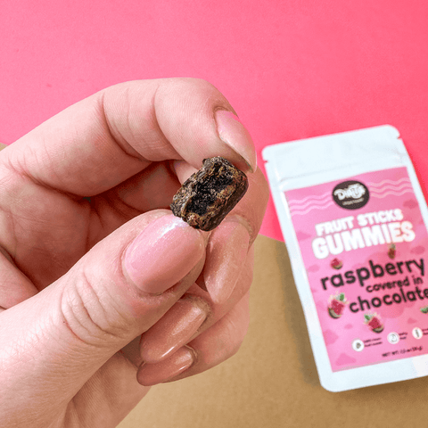 Raspberry Gummies Covered in Chocolate